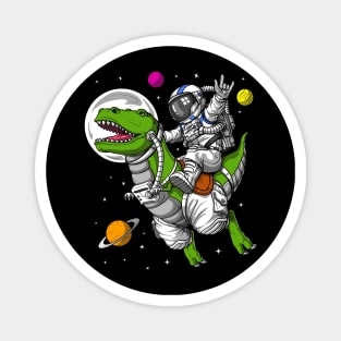 Space Astronaut Riding T-Rex Dinosaur Magnet